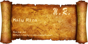 Maly Riza névjegykártya